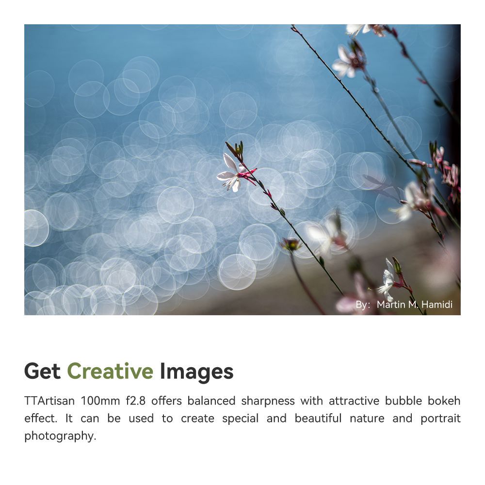 TTArtisan 100mm F/2.8 Bubble Bokeh Full Frame Lens for M42 mount - universal type SLR DSLR camera