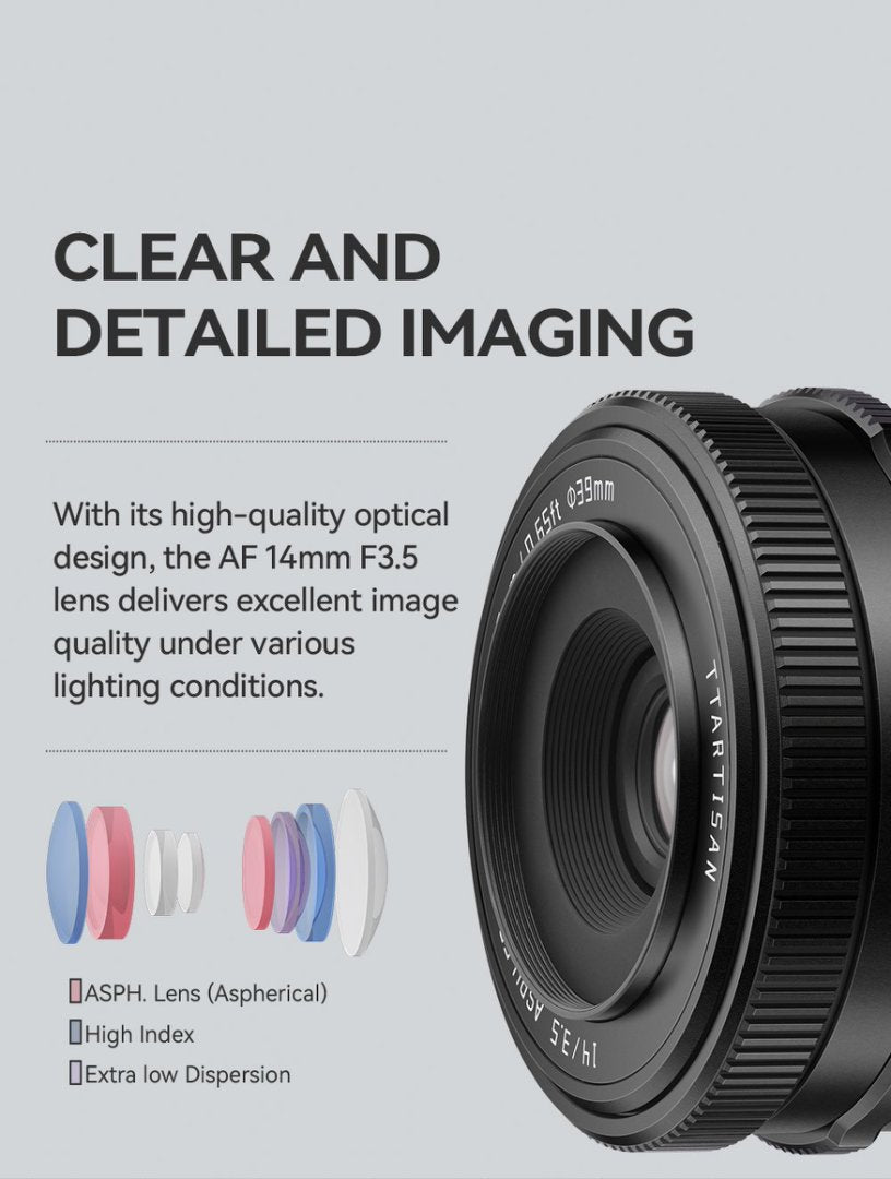 TTArtisan AF 14mm F/3.5 APS-C Prime Lens for mirrorless camera - Sony E Fujifilm X