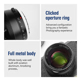 TTArtisan 50mm F/1.2 APS-C Camera Lens for mirrorless camera - Sony E Fuji X Canon EOS M RF NIKON Z MFT Leica Panasonic L