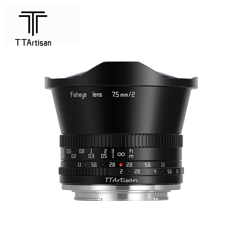 TTArtisan 7.5mm F/2 APS-C Fisheye Camera Lens for mirrorless camera - Sony E Fuji X Canon RF NIKON Z MFT Leica Panasonic L