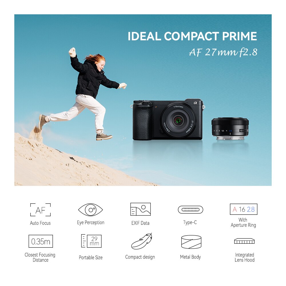 TTArtisan AF 27mm F/2.8 APS-C Prime Lens for mirrorless camera - Sony E Nikon Z Fujifilm X