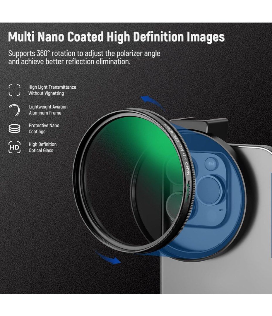 Camdiox universal clip filter adapter 67mm for iPhone & Android phones