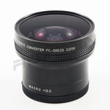 0.25x Fisheye Super Wide Conversion Lens 180 degrees 52mm / 55mm / 58mm for Canon Sony Nikon Panasonic Pentax +12.5 macro