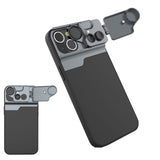 5-in-1 lens kit for iPhone 13 / 14 series - CPL filter + 10x macro + tele lens + fisheye + TPU phone case set for iPhone 13 Pro Max 13 Mini 14 Plus