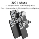 5-in-1 lens kit for iPhone 13 / 14 series - CPL filter + 10x macro + tele lens + fisheye + TPU phone case set for iPhone 13 Pro Max 13 Mini 14 Plus