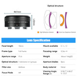 7artisans 18mm f/5.6 pinhole manual lens for full frame mirrorless camera - Sony E L mount Nikon Z