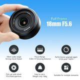 7artisans 18mm f/5.6 pinhole manual lens for full frame mirrorless camera - Sony E L mount Nikon Z