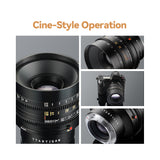 TTArtisan 50mm T2.1 Dual Bokeh Cine Full Frame Lens for mirrorless camera - Sony E Nikon Z Canon RF Leica Panasonic L Mount