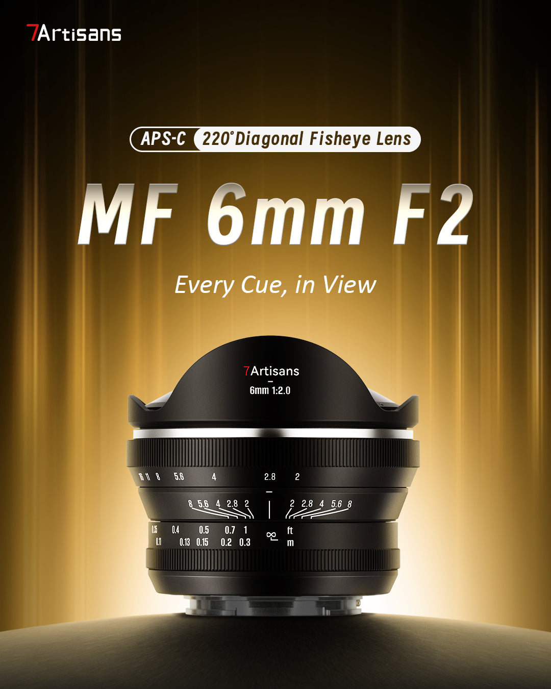 7artisans Obiettivo Fisheye 6mm F2.0 Per Fujifilm FX, Manuale Con Angolo 220° E Alloggiamento In Metallo