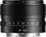 TTArtisan AF 40mm F/2 Full Frame Prime Lens for mirrorless camera - Sony E Nikon Z