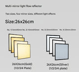 Blackbezt CRE-Flect multi-mirror reflector gold + silver set for video light studio lighting 4 grids - 26cm x 26cm