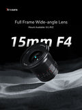 7artisans 15mm f/4 Super Wide Angle Full Frame Manual Lens - anti-distortion for Sony E Canon EOS R RF Nikon Z Leica Panasonic Sigma L mount mirrorless camera