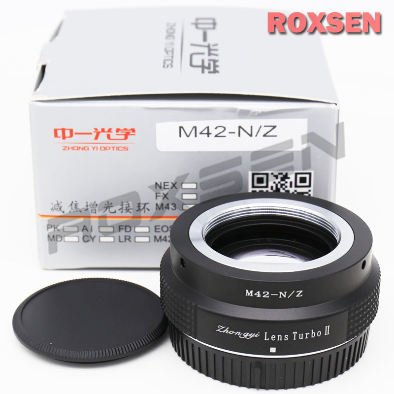 Zhongyi Lens Turbo II 0.726x Focal Reducer Speed Booster Adapter for M42  mount to Nikon Z mount APS-C Z50 Z fc